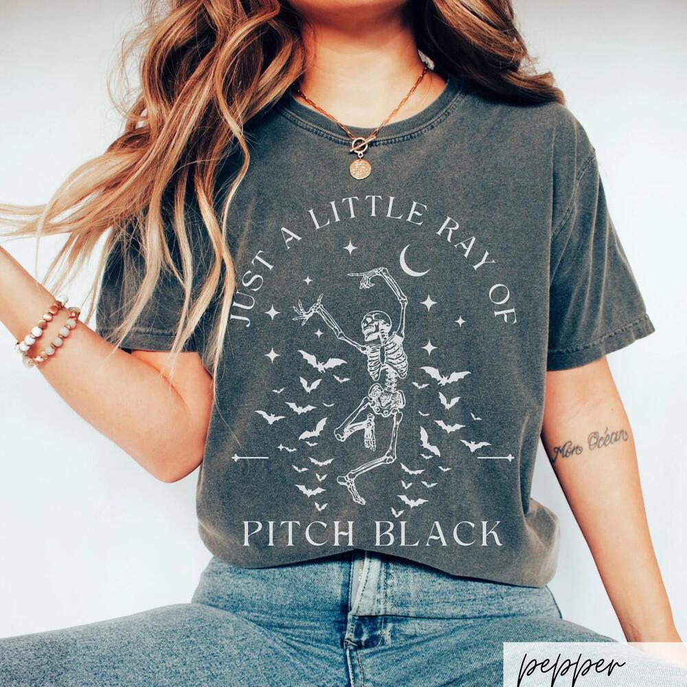 S Skeleton Bat Tee Funny Goth Emo Shirt